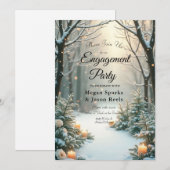 Snowy Candlelit Mattiert Evergreens Einladung (Vorne/Hinten)