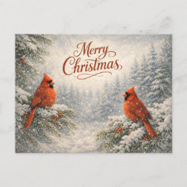 Snowy Cardinal Winter Merry Christmas  Feiertagspostkarte