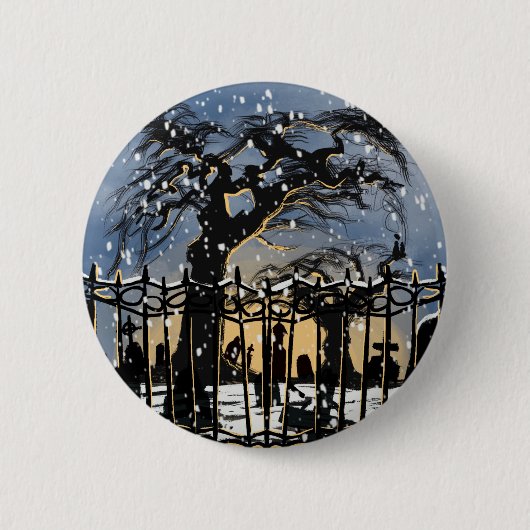 Snowy Cemetery Vibes Button (Vorderseite)