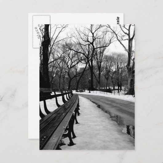Snowy Central Park Postkarte (Vorne/Hinten)