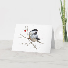 Snowy Chickadee Weihnachten Dankeskarte