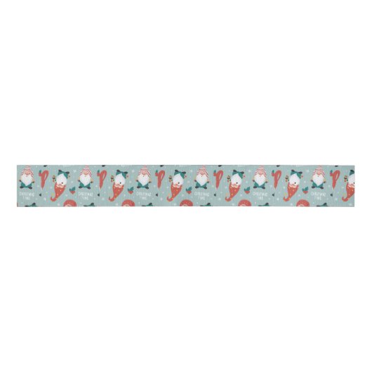  Snowy Christmas Aesthetic Pattern- Winter Design Ripsband (Vorderseite)