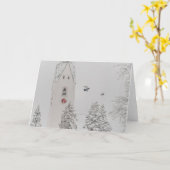 Snowy Christmas Card Karte (Gelbe Blume)