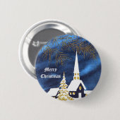 Snowy Christmas Church Amen Button (Vorne & Hinten)