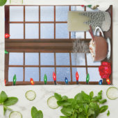 Snowy Christmas Eve Kitchen Handtücher (Gefaltet)
