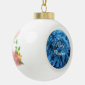 Snowy Christmas Forest Spruce Keramik Kugel-Ornament (Links)