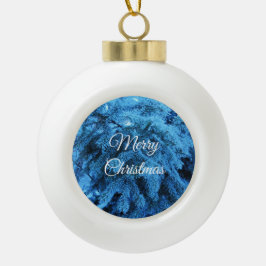 Snowy Christmas Forest Spruce Keramik Kugel-Ornament