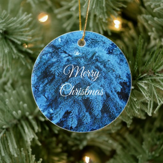 Snowy Christmas Forest Spruce Keramik Ornament (Baum)