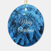 Snowy Christmas Forest Spruce Keramik Ornament (Links)