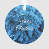 Snowy Christmas Forest Spruce Ornament (Rückseite)
