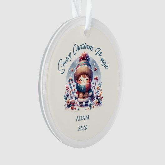 Snowy Christmas Magic Acrylic Ornament (Vorderseite)