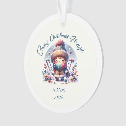 Snowy Christmas Magic Acrylic Ornament (Vorderseite)
