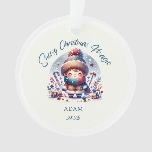 Snowy Christmas Magic Acrylic Ornament (Vorderseite)