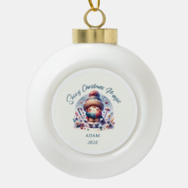Snowy Christmas Magic Keramik Kugel-Ornament