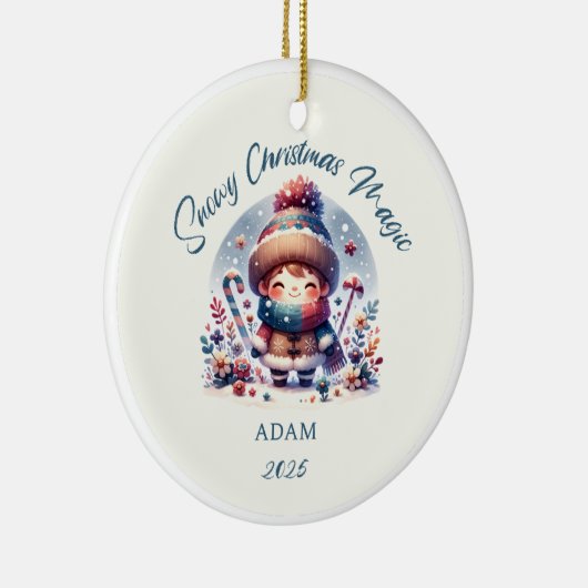 Snowy Christmas Magic Keramik Ornament (Rechts)