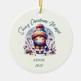 Snowy Christmas Magic Keramik Ornament