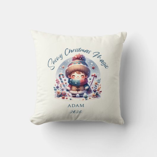 Snowy Christmas Magic Kissen (Vorderseite)