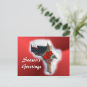 Snowy Christmas Mailbox - personalisieren Feiertagspostkarte (Stehend Vorderseite)