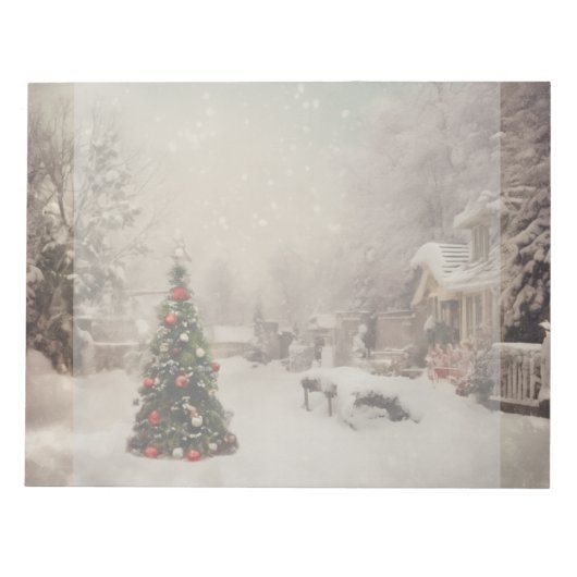 Snowy Christmas Morning Notepad Notizblock (Vorderseite)