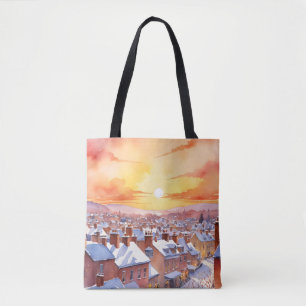 Snowy Christmas Morning Sunrise Tasche