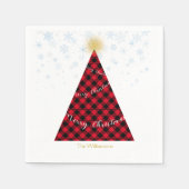 Snowy Christmas Plaid Tree Personalize Serviette (Vorderseite)