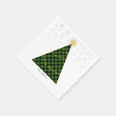 Snowy Christmas Plaid Tree Personalize Serviette (Ecke)