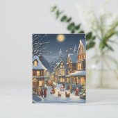 Snowy Christmas Town Feiertagskarte (Stehend Vorderseite)