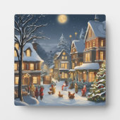 Snowy Christmas Town Fotoplatte (Vorderseite)