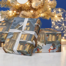 Snowy Christmas Town Geschenkpapier