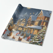 Snowy Christmas Town Geschenkpapier (Ungerollt)