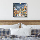 Snowy Christmas Town Leinwanddruck (Insitu (Schlafzimmer))