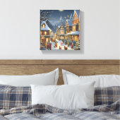 Snowy Christmas Town Leinwanddruck (Insitu (Schlafzimmer))