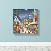 Snowy Christmas Town Leinwanddruck (Insitu (Holzboden))