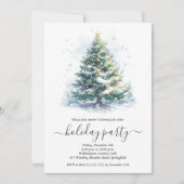 Snowy Christmas Tree Party Einladung (Vorderseite)