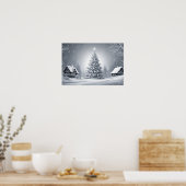Snowy Christmas Tree Poster - Winter Scene Art (Küche)