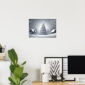 Snowy Christmas Tree Poster - Winter Scene Art (Heimbüro)