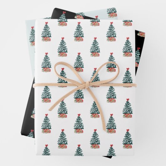 Snowy Christmas Tree v2 Geschenkpapier Set (Beispiel)