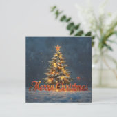 Snowy Christmas Tree with Warm Lights (Stehend Vorderseite)