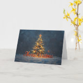 Snowy Christmas Tree with Warm Lights Karte (Gelbe Blume)
