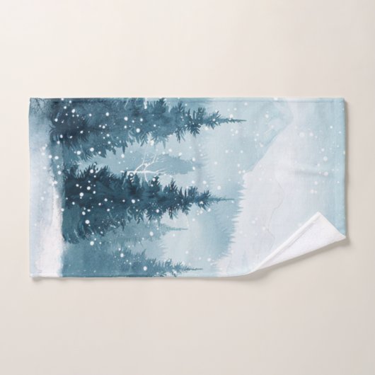 Snowy Christmas Trees  Badhandtuch Set (Handtuch)