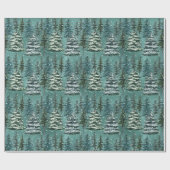Snowy Christmas Trees Geschenkpapier (Flach)