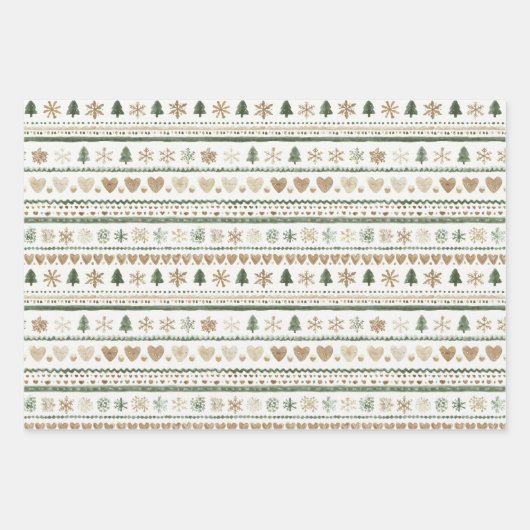 Snowy Christmas Trees Geschenkpapier Set (Vorderseite 3)