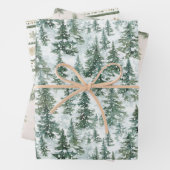 Snowy Christmas Trees Geschenkpapier Set (Beispiel)