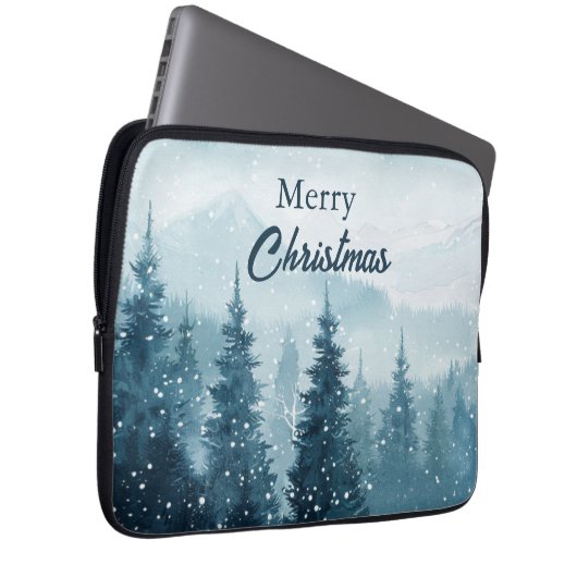 Snowy Christmas Trees  Laptopschutzhülle (Vorne Rechts)