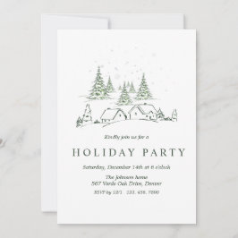 Snowy Christmas Village Party Einladung