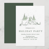 Snowy Christmas Village Party Einladung (Vorne/Hinten)