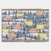 Snowy Christmas Village Pattern Decke (Vorderseite)