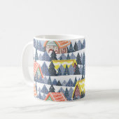 Snowy Christmas Village Pattern Kaffeetasse (Vorderseite Links)
