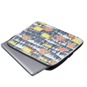 Snowy Christmas Village Pattern Laptopschutzhülle (Vorne Knopf)