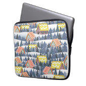 Snowy Christmas Village Pattern Laptopschutzhülle (Vorderseite Links)